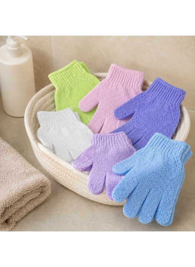 Exfoliating Bath Gloves Body Scrubber Mitt 1 Pair Multi Color One Size Stretch - Image 2