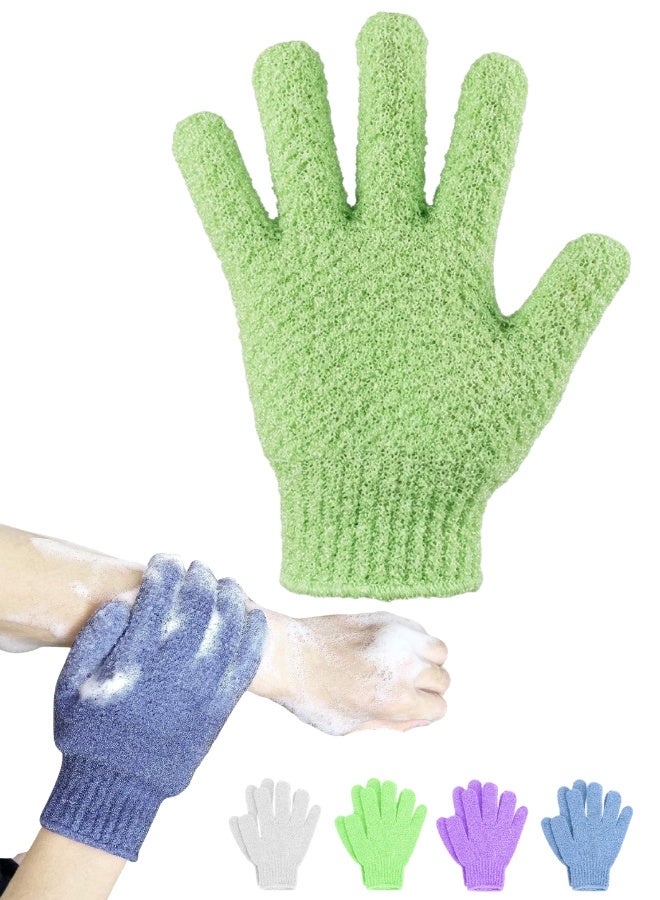 Exfoliating Bath Gloves Body Scrubber Mitt 1 Pair Multi Color One Size Stretch - Image 1