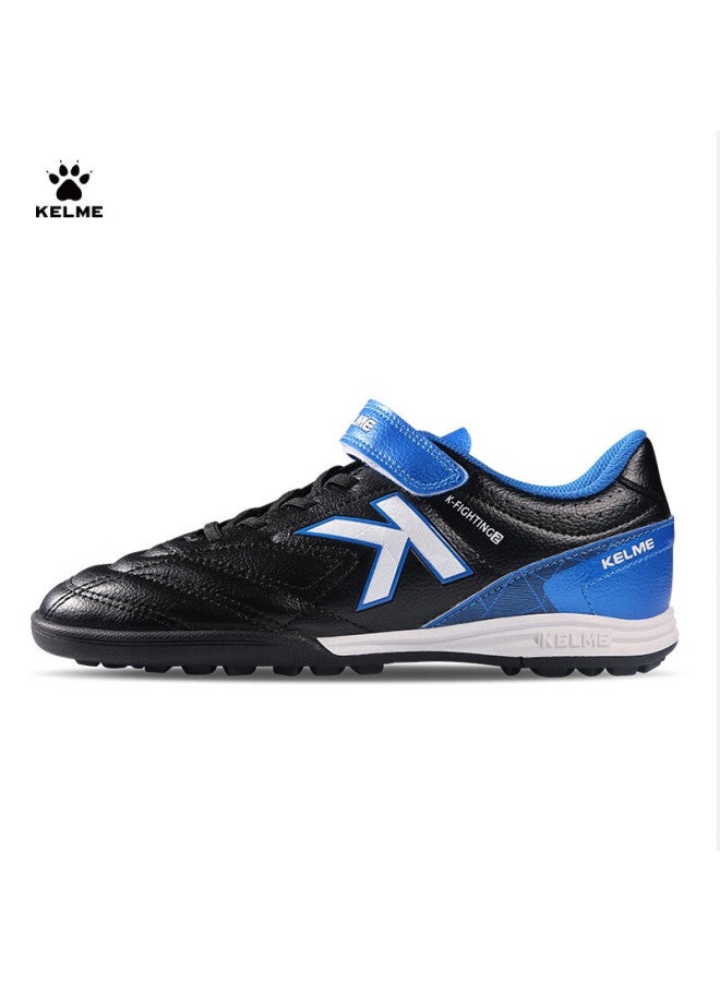 Kelme Youth Tf Turf Soccer Cleats, Compeion Student Non-slip Wear-resistant Football Shoes For Men, Black/blue, Size 37 - Image 1