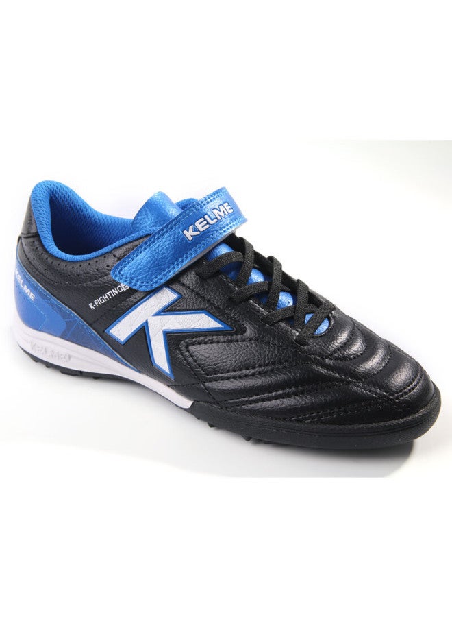 Kelme Youth Tf Turf Soccer Cleats, Compeion Student Non-slip Wear-resistant Football Shoes For Men, Black/blue, Size 37 - Image 2