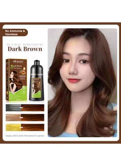 MOKERU Mokeru Dark Brown Hair Colouring Shampoo with Argan Oil, Avocado and Keratin, 500ml  - Image 2