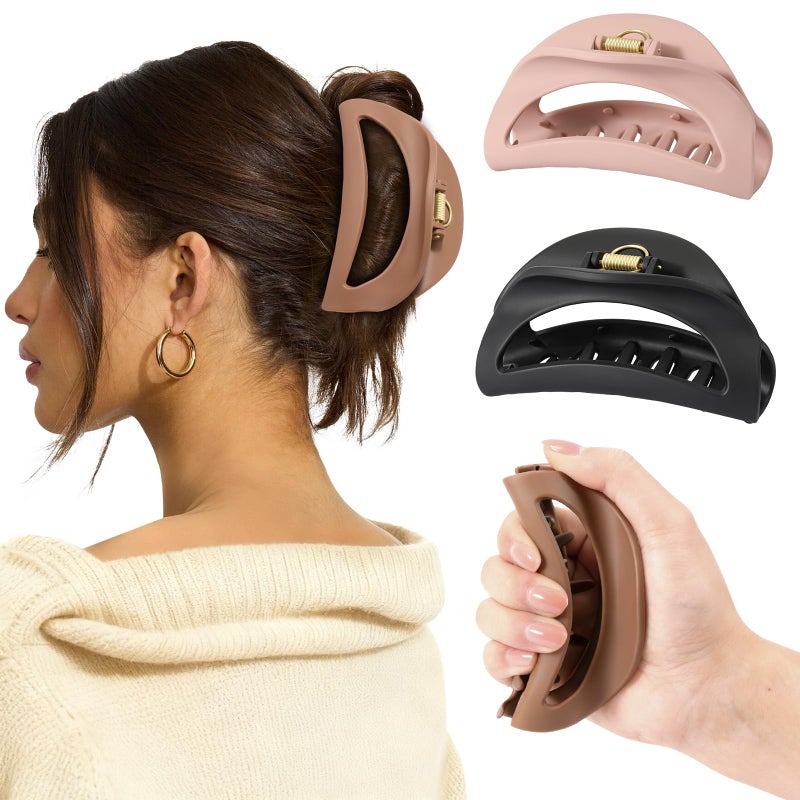 Glaudmeiss 3PCS Cloud Claw Clips for Women, Unsnappable Soft Hair Claws for Lying Down & Driving |Strong Hold Hair Claws for Thick Curly Hair | Cozy Hair Accessories for Sleeping & Valentine's Day Gifts - Image 1