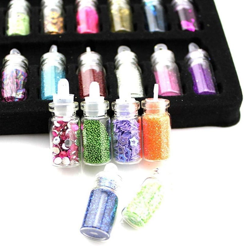Snoogg Extra Fine Glitter for Tumblers Glitter and Sequins for Resin ArtSprinklesNail Art Gift Cards DIY and More Pack of 24 Small Bottles - Image 2
