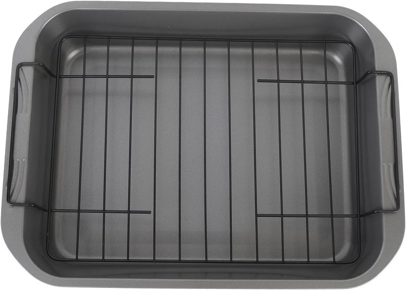 Asixxsix Roasting Pan, Multifunctional Carbon Steel Nonstick Rectangular Oven Baking Tray with Rack for Baking Turkey Chicken and Veggies Easy to - Image 2