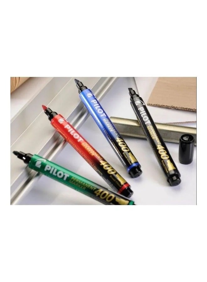 بايلوت مجموعة أقلام ماركر دائمة بسن عريض على شكل إزميل بـ 4 ألوان، من 4 قطع، من بايلوت متعدد الألوان - Image 2