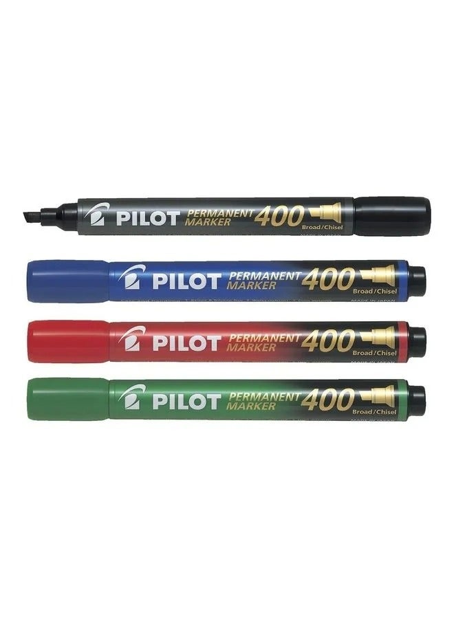 بايلوت مجموعة أقلام ماركر دائمة بسن عريض على شكل إزميل بـ 4 ألوان، من 4 قطع، من بايلوت متعدد الألوان - Image 3