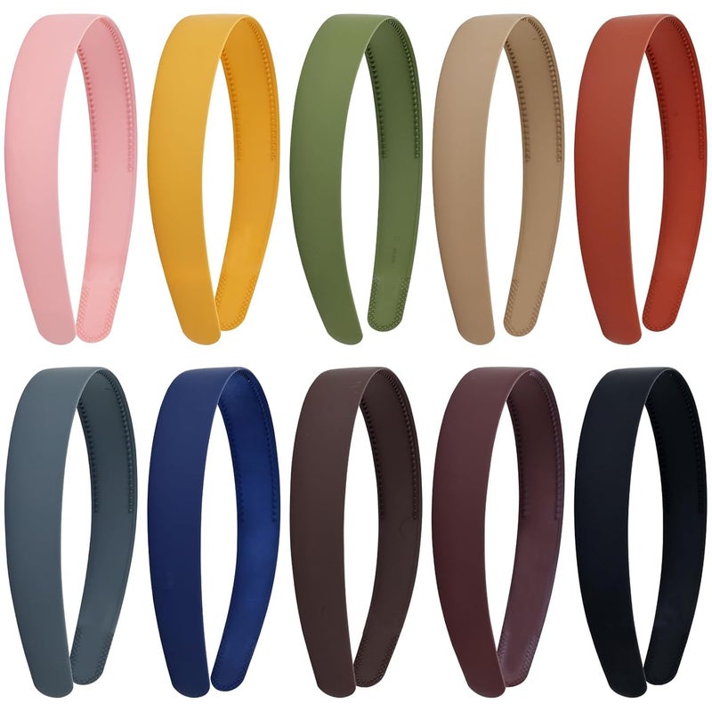 HOMEMATES Fancy Matte Hair Band Plastic Teeth Comb Headband Multicolor Pack Of 12 Pcs For Womens  Girls - Image 1