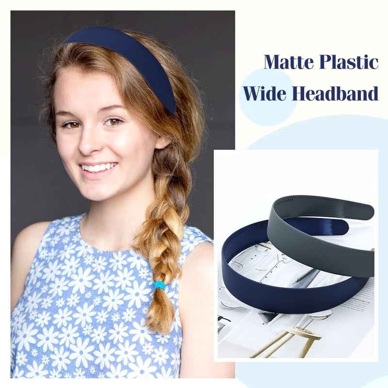 HOMEMATES Fancy Matte Hair Band Plastic Teeth Comb Headband Multicolor Pack Of 12 Pcs For Womens  Girls - Image 3