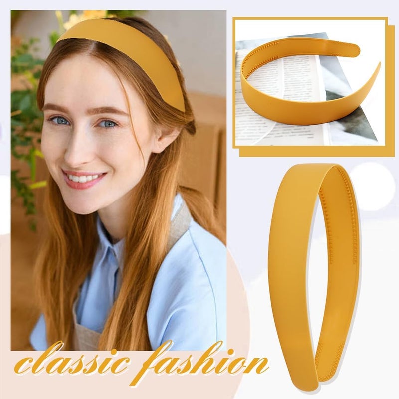 HOMEMATES Fancy Matte Hair Band Plastic Teeth Comb Headband Multicolor Pack Of 12 Pcs For Womens  Girls - Image 2