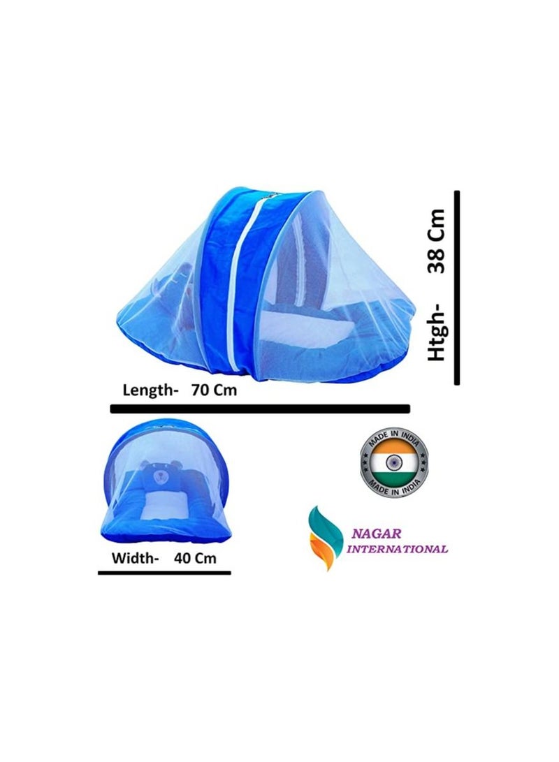 Nagar International Baby's Polyester Soft Mattress with Mosquito Net (Blue) - Image 4