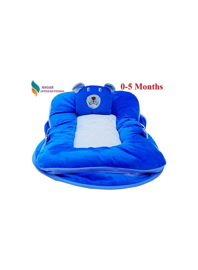 Nagar International Baby's Polyester Soft Mattress with Mosquito Net (Blue) - Image 5