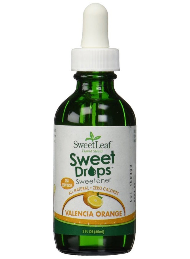 SweetLeaf Sweet Drops - Flavored Stevia Liquid Sweetener, Organic Stevia Extract, Zero Calories, Gluten Free, Keto Friendly, Non GMO, Natural Flavor - Valencia Orange, 2 Fl Oz (Pack of 1) - Image 1