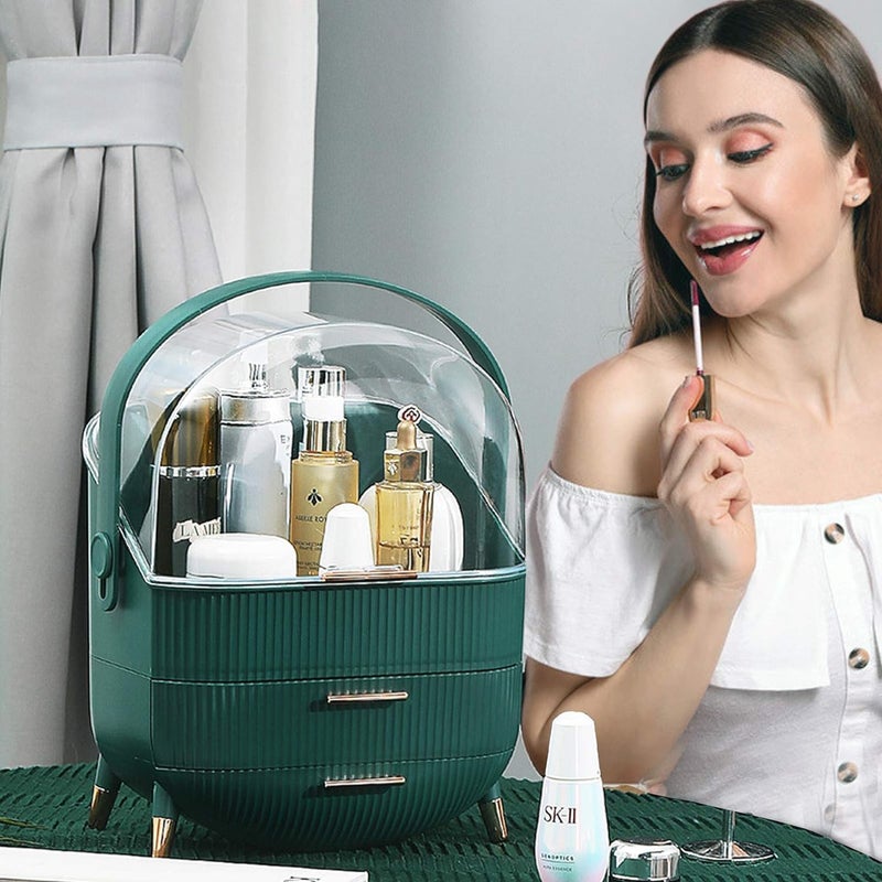 Snivy Snivy Makeup Organizer Box, Cosmetic Display Case with Transparent Cover, Dustproof Cosmetic Storage Box, Suitable for Bathroom Countertop Dressing Table  - Image 1