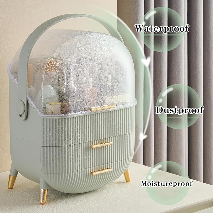 Snivy Snivy Makeup Organizer Box, Cosmetic Display Case with Transparent Cover, Dustproof Cosmetic Storage Box, Suitable for Bathroom Countertop Dressing Table  - Image 4