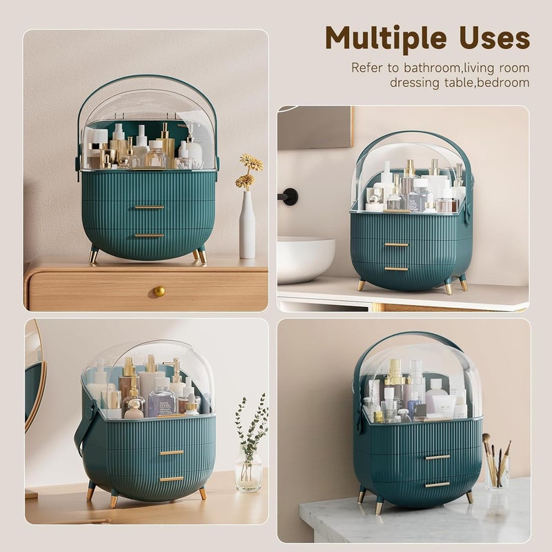 Snivy Snivy Makeup Organizer Box, Cosmetic Display Case with Transparent Cover, Dustproof Cosmetic Storage Box, Suitable for Bathroom Countertop Dressing Table  - Image 5