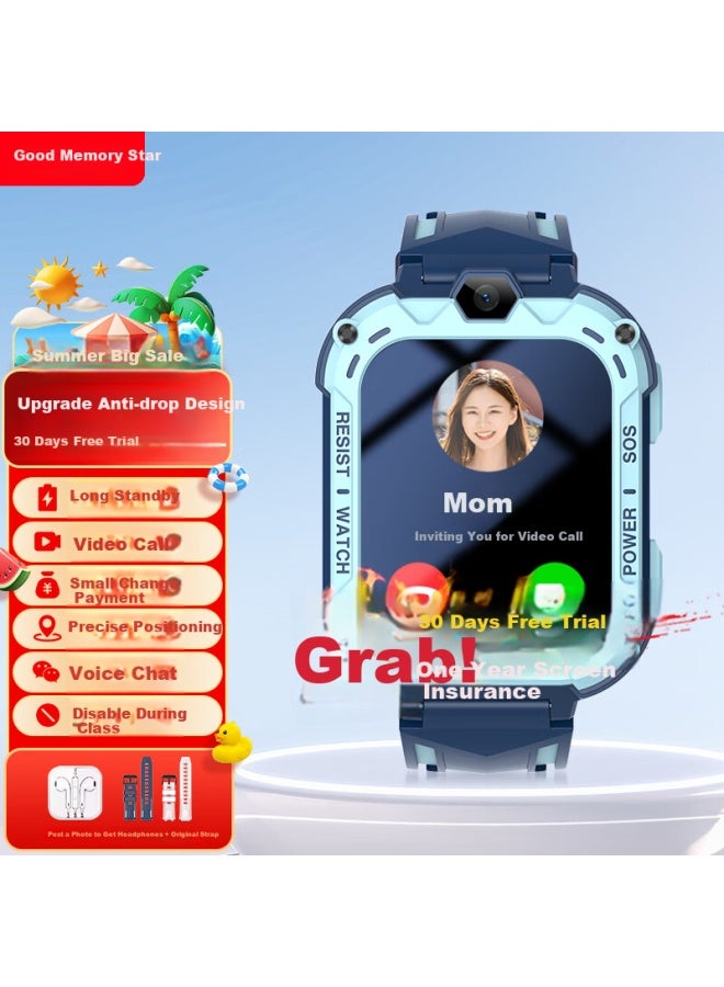 Ozing [upgraded Drop-resistant Version] Children's Smarch Phone 4g Full Network Compatible For Elementary, Middle And High School Students Precise Positioning Waterproof Video Call Sim Card Compatible Smarch - Image 1
