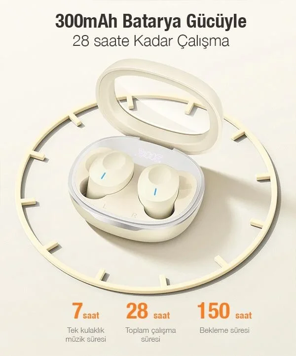 بولهاموبيل Polham BT5.3V 300MAH Charging Earbud Designed Bluetooth Headset, Hifi Supported Headset with Microphone