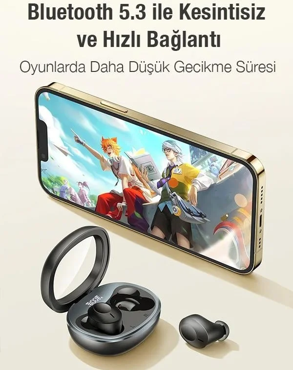 بولهاموبيل Polham BT5.3V 300MAH Charging Earbud Designed Bluetooth Headset, Hifi Supported Headset with Microphone
