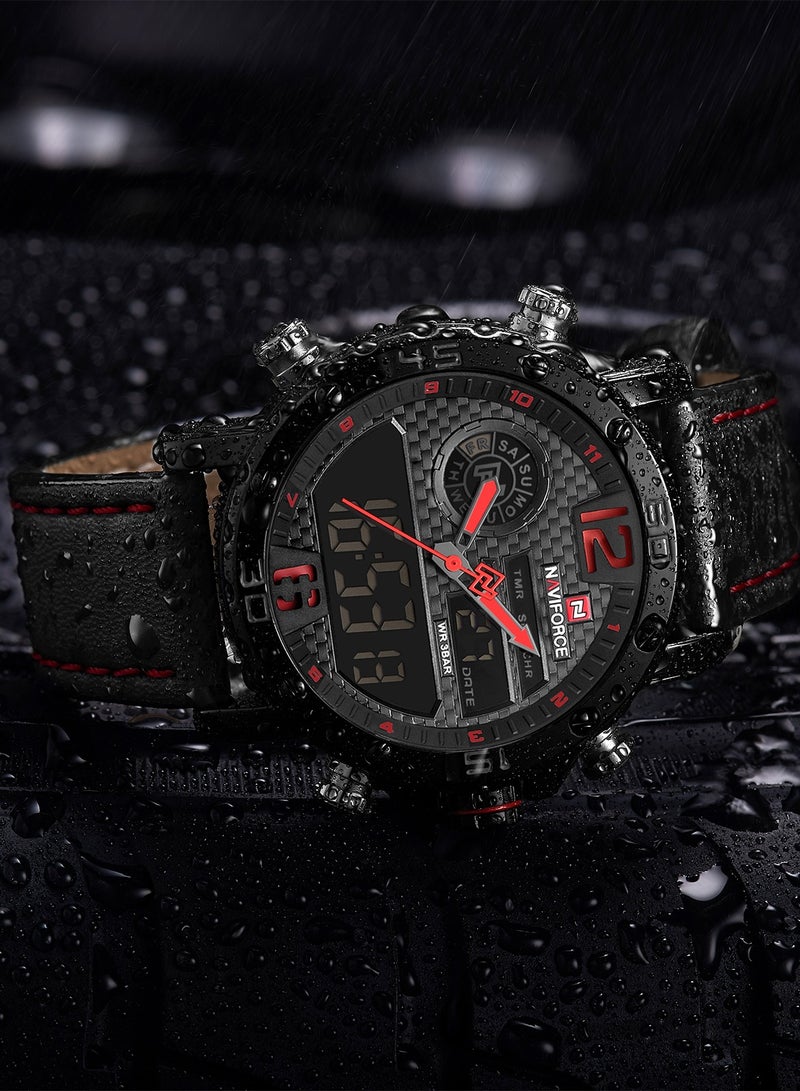 NAVIFORCE To Luxury Brand Mens Quartz Watches Leather Sports Watches Men's LED Digital Clock Waterproof Military Wrist Watch - Image 4