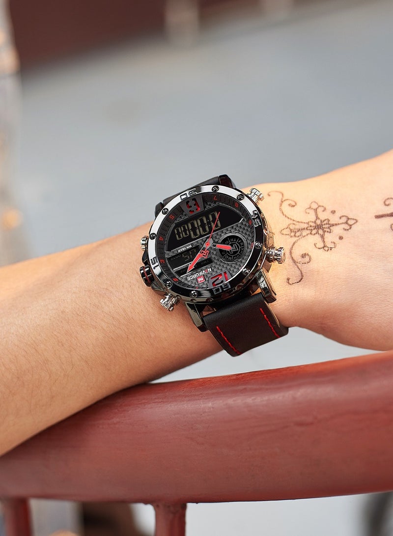 NAVIFORCE To Luxury Brand Mens Quartz Watches Leather Sports Watches Men's LED Digital Clock Waterproof Military Wrist Watch - Image 5