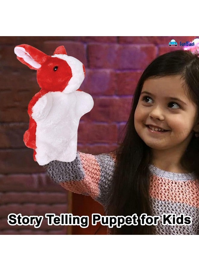 فنبلاست دمى يد فن بلاست للأطفال - دمية يد على شكل أرنب لطيف للأطفال، دمية تحكي قصصًا للأطفال، لعبة دمية يد، دمى يد ناعمة للأطفال، ألعاب تعليمية ممتعة للأطفال (أحمر) - Image 4