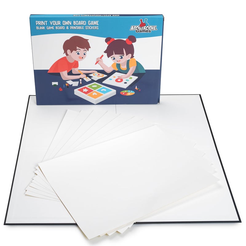 Apostrophe Games Print Your Own Board Game 1 Game Board 1625 x 1625 with Printable Sticker Sheets Create Your Own Board Game DIY Family Board Games - Image 3