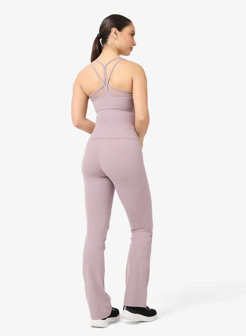 فورورد طقم توب بدون خياطة بظهر رياضي ناعم وبنطلون واسع