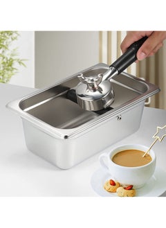 MIBRU Coffee Knock Box Wide Stainless Steel Container Barista Espresso Grind Dump Bin Waste Absorbent Detachable Barista Style Knock Bar and Anti slip Base  - Image 4