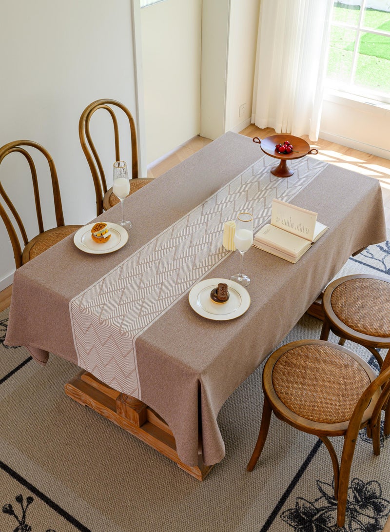 DUNISO Rectangular tablecloth, all cotton tablecloth with tassels, dust-proof coffee table cover cloth, heat-resistant and wear-resistant, suitable for dining tables, desks, dressing tables, counters, coffee tables, 100 * 160cm - Image 4