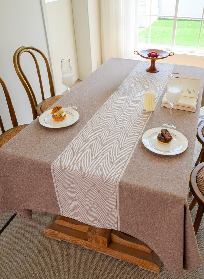 DUNISO Rectangular tablecloth, all cotton tablecloth with tassels, dust-proof coffee table cover cloth, heat-resistant and wear-resistant, suitable for dining tables, desks, dressing tables, counters, coffee tables, 100 * 160cm - Image 5