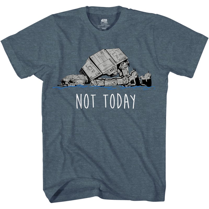 STAR WARS at-at Not Today Humor Funny Hoth Adult Graphic T-Shirt(LG, Indigo Black)