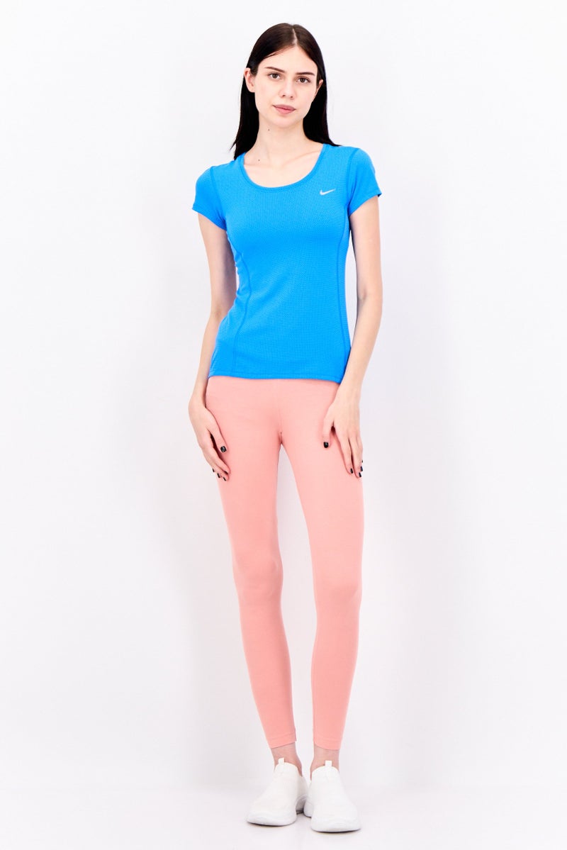 Nike تي شيرت جري للنساء بأكمام قصيرة من دري فيت، أزرق - Image 4