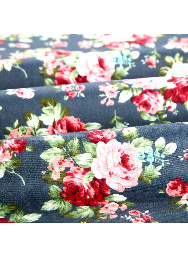 Boao 3 Pieces 36 x 62 Inch Wide Vintage Floral Cotton Fabric Rose Flowers Pattern Fabric Precut Print Quilting Fabric Bundle Romantic for Sewing Craft DIY Making Home Decoration(Vintage Style) - Image 3