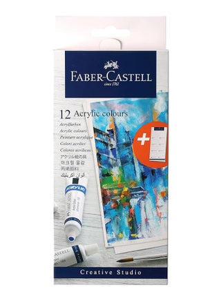 12-Piece Acrylic Colour Paint Tubes With Palette