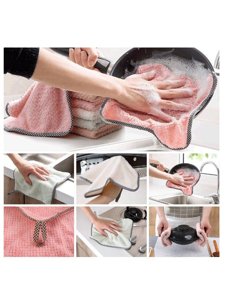 10pack hand towels for kitchen hangable coral fleece kitchen towels set super absorbent dish washing rags multi-function household cleaning cloth for kitchen  - Image 3