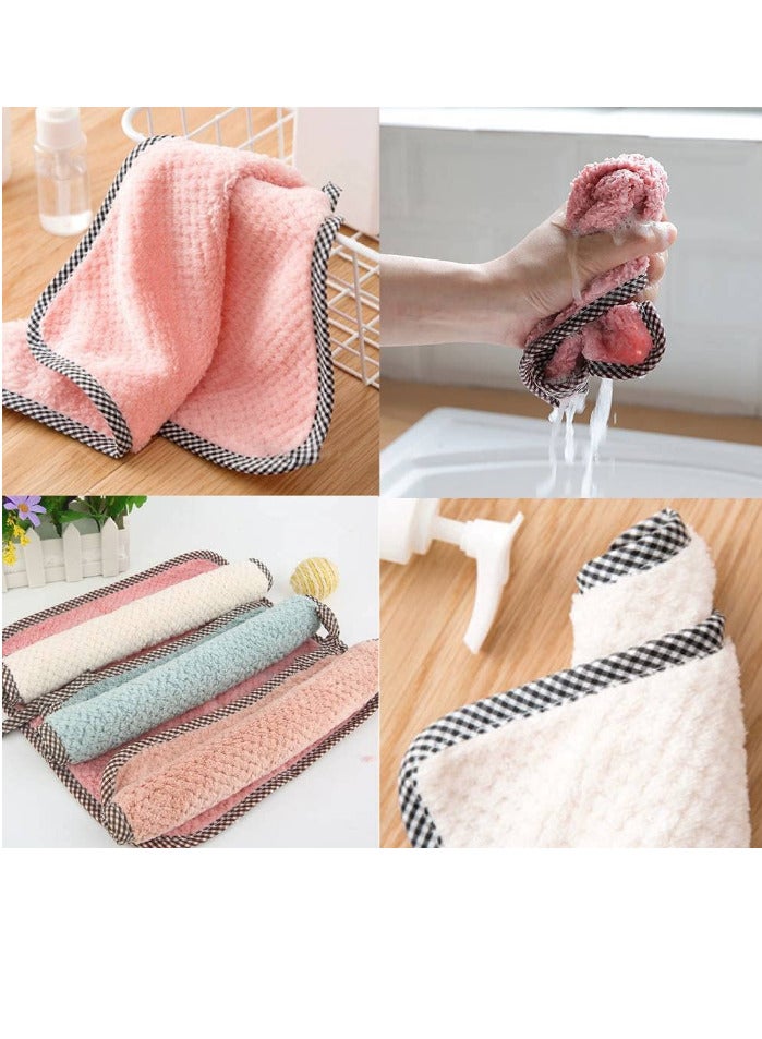 10pack hand towels for kitchen hangable coral fleece kitchen towels set super absorbent dish washing rags multi-function household cleaning cloth for kitchen  - Image 5