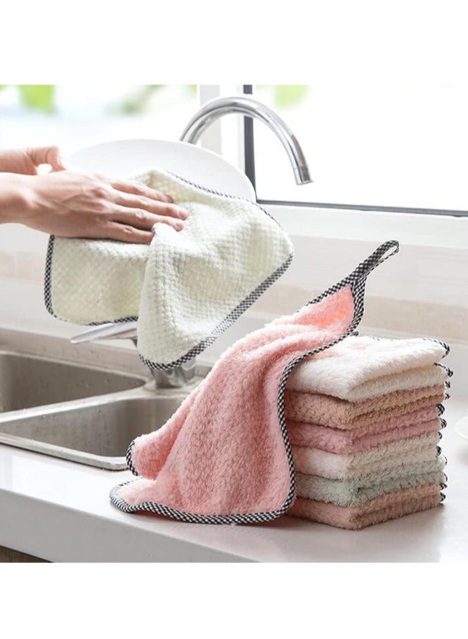 10pack hand towels for kitchen hangable coral fleece kitchen towels set super absorbent dish washing rags multi-function household cleaning cloth for kitchen  - Image 1