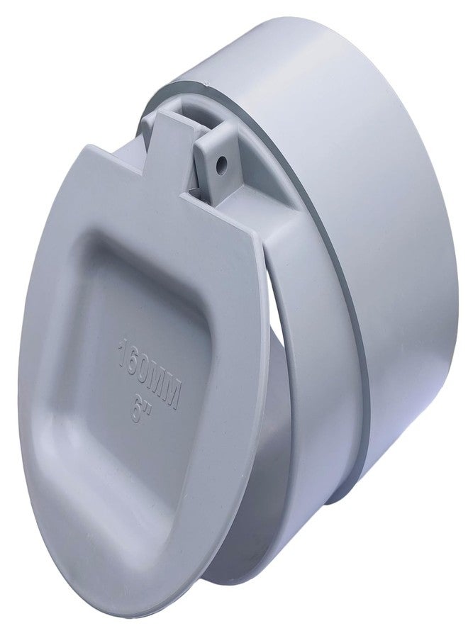ES EKSAFAR ESEKSAFAR 1pc 6"inch PVC Drain Pipe cap/PVC Backflow Mosquito Tank Pvc Pipe Flap Gate Valve non Return Valve for 160mm Outer diameter pipe fitting (6inch PVC Pipe) - Image 1