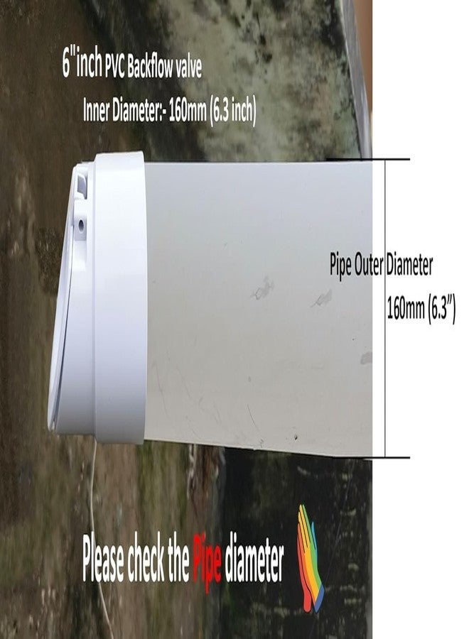 ES EKSAFAR ESEKSAFAR 1pc 6"inch PVC Drain Pipe cap/PVC Backflow Mosquito Tank Pvc Pipe Flap Gate Valve non Return Valve for 160mm Outer diameter pipe fitting (6inch PVC Pipe) - Image 2