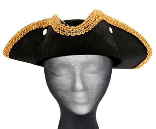 Rubies Black Tricorn Pirate Hat for Adults, Men's No Size - Image 4