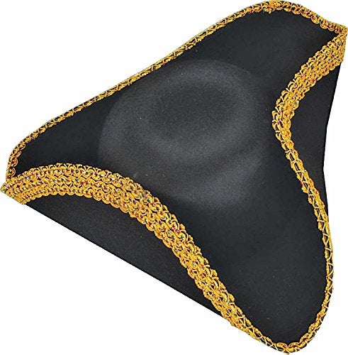 Rubies Black Tricorn Pirate Hat for Adults, Men's No Size - Image 1
