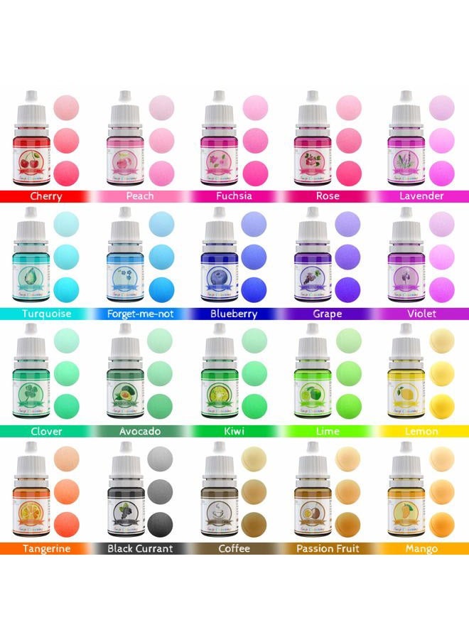 DecorRom 20 Color Bath Bomb Soap Dye - Liquid Food Grade Soap Coloring for DIY Soap Making, Slime Supplies, Handmade Bath Bombs - Vibrant Rainbow Skin Safe Bath Bomb Colorant for Bath Bomb Supplies Kit, Crafts - Image 2