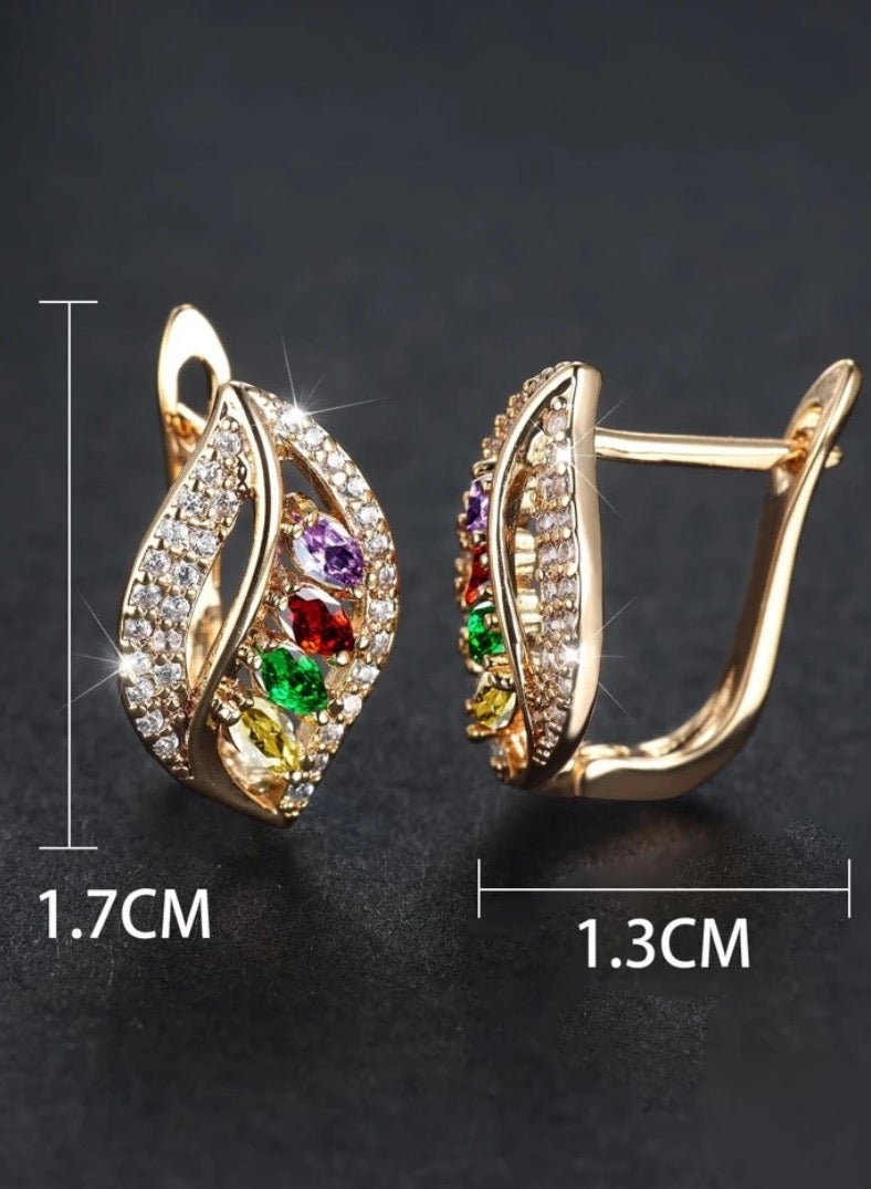 إيكوال حلق أذن نسائي بتصميم أنيق وعالي الجودة مطلي باللون الذهبي - Image 5