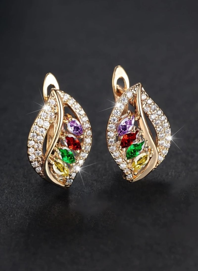 إيكوال حلق أذن نسائي بتصميم أنيق وعالي الجودة مطلي باللون الذهبي - Image 3