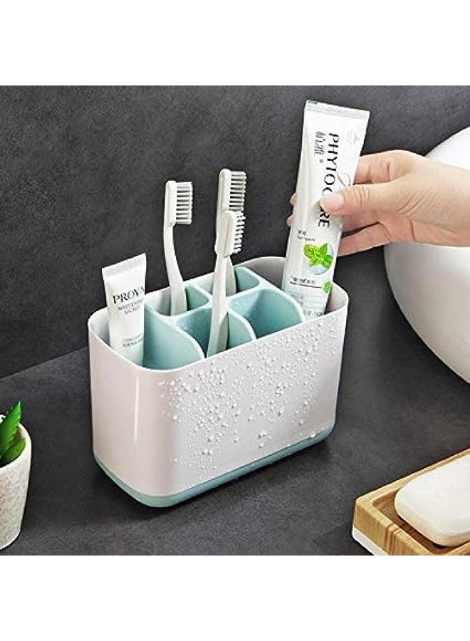 THE SR BRAND THE SR BRAND Sr Plastic Multipurpose Storage Holder Stand for Bathroom Toothbrush Tongue Cleaner Soap Comb Razor Shaving Kit and Toiletries Cosmetics Organizer (Multi Color)  - Image 4