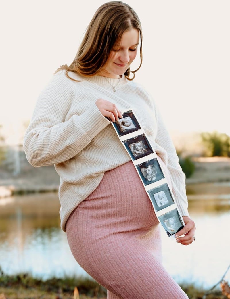 LAHILO Long Sleeve Maternity Sweater Dress for Fall Winter Baby Shower & Photoshoot - Women's Pregnancy Maternity Dresses - Image 3