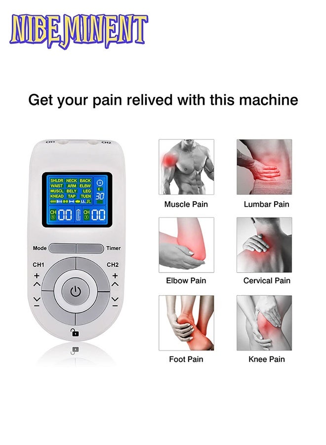 NIBEMINENT Digital Electric Cervical Spine Massager, Meridian Whole Body Pulse Massager, 12 Modes with 4 Electrode Pads for Pain Relief and Fatigue, Muscle Stimulation  - Image 5