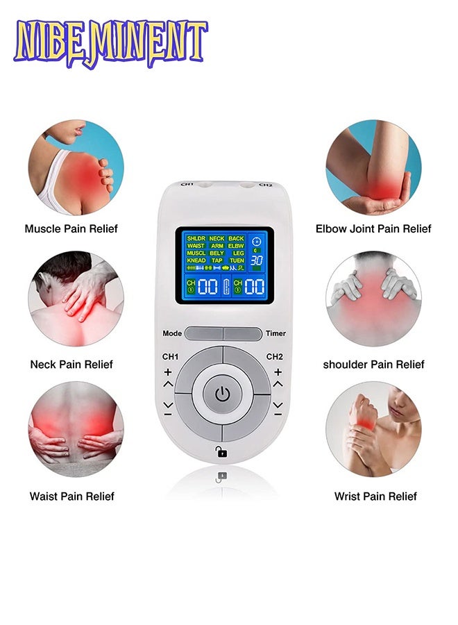 NIBEMINENT Digital Electric Cervical Spine Massager, Meridian Whole Body Pulse Massager, 12 Modes with 4 Electrode Pads for Pain Relief and Fatigue, Muscle Stimulation  - Image 4