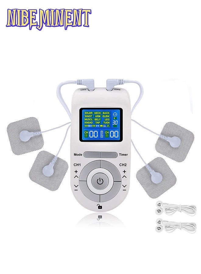 NIBEMINENT Digital Electric Cervical Spine Massager, Meridian Whole Body Pulse Massager, 12 Modes with 4 Electrode Pads for Pain Relief and Fatigue, Muscle Stimulation  - Image 1