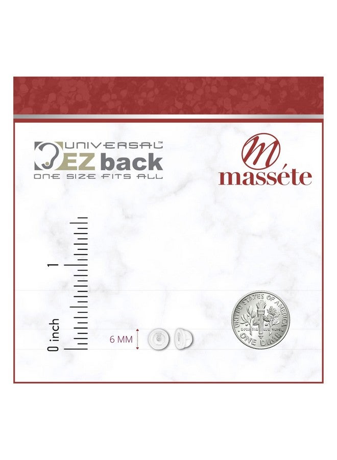 يونيفرسال إي زي باك حلق Ezback العالمي من السيليكون الشفاف الناعم والفضة الاسترلينية الصغيرة 2 أزواج - Image 2